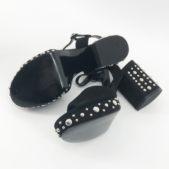 ❌SOLD❌NEW🌸AQUA Bells Studded Suede Ankle Strap Sandals - Picture 6 of 11